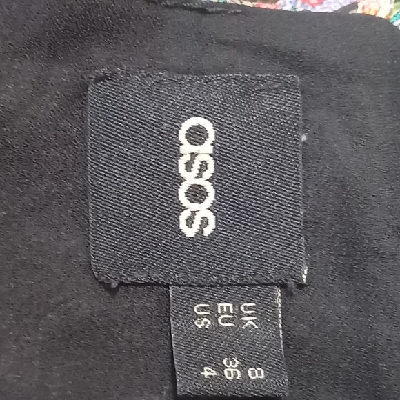 Size 8 Multi Floral Chiffon High Waist Above Knee Dress - Picture 9 of 10